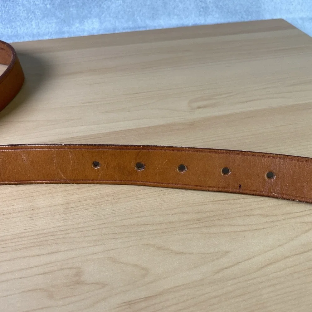 Vintage Polo Ralph Lauren Belt‎ Mens Size 36 Brown Leather Brass Pony Buckle 70s